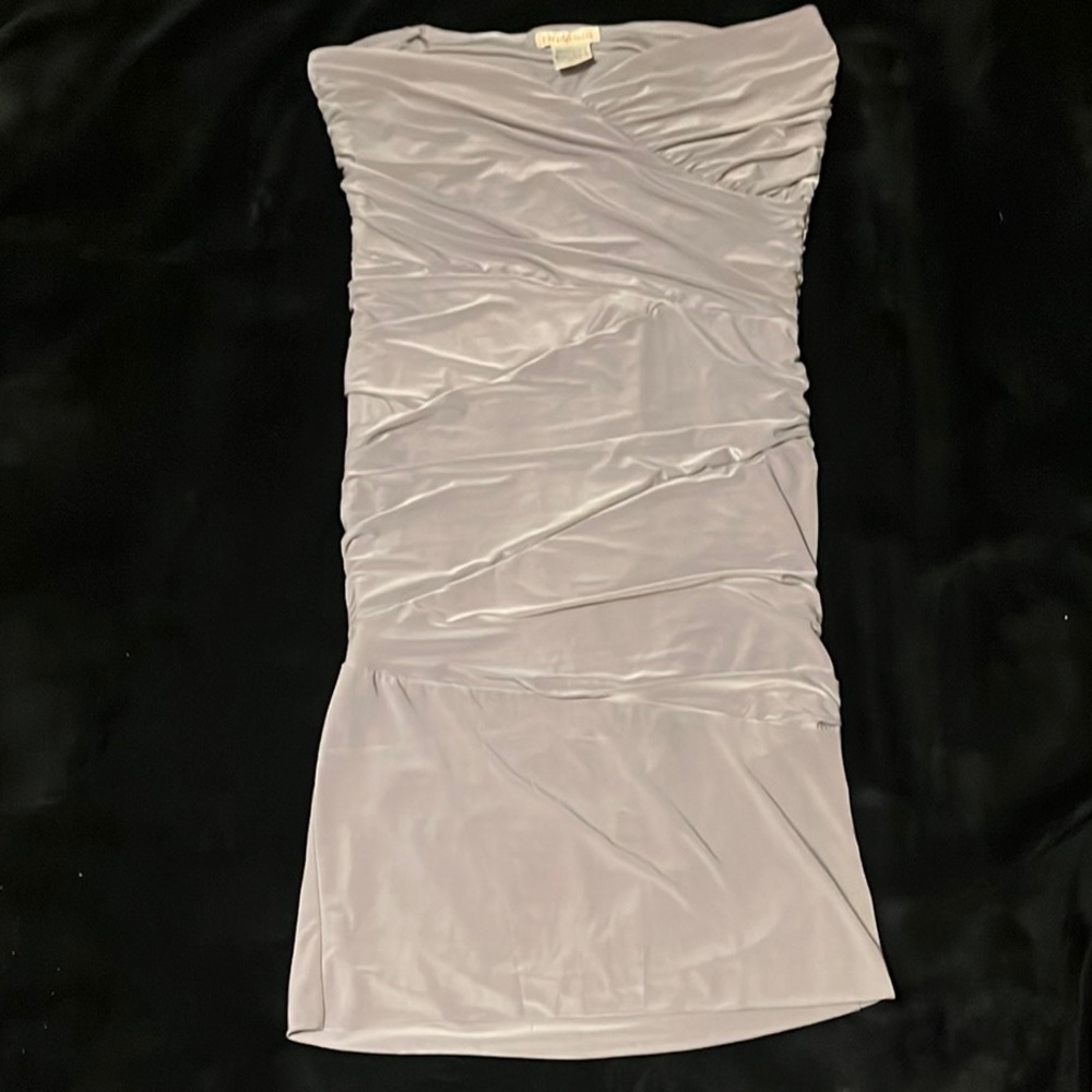 Elegant Silver Ruched Dress